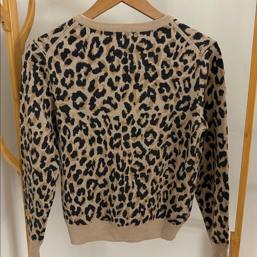 J. Crew Animal Print Sweater - Tan and Black - Picture 2 of 7